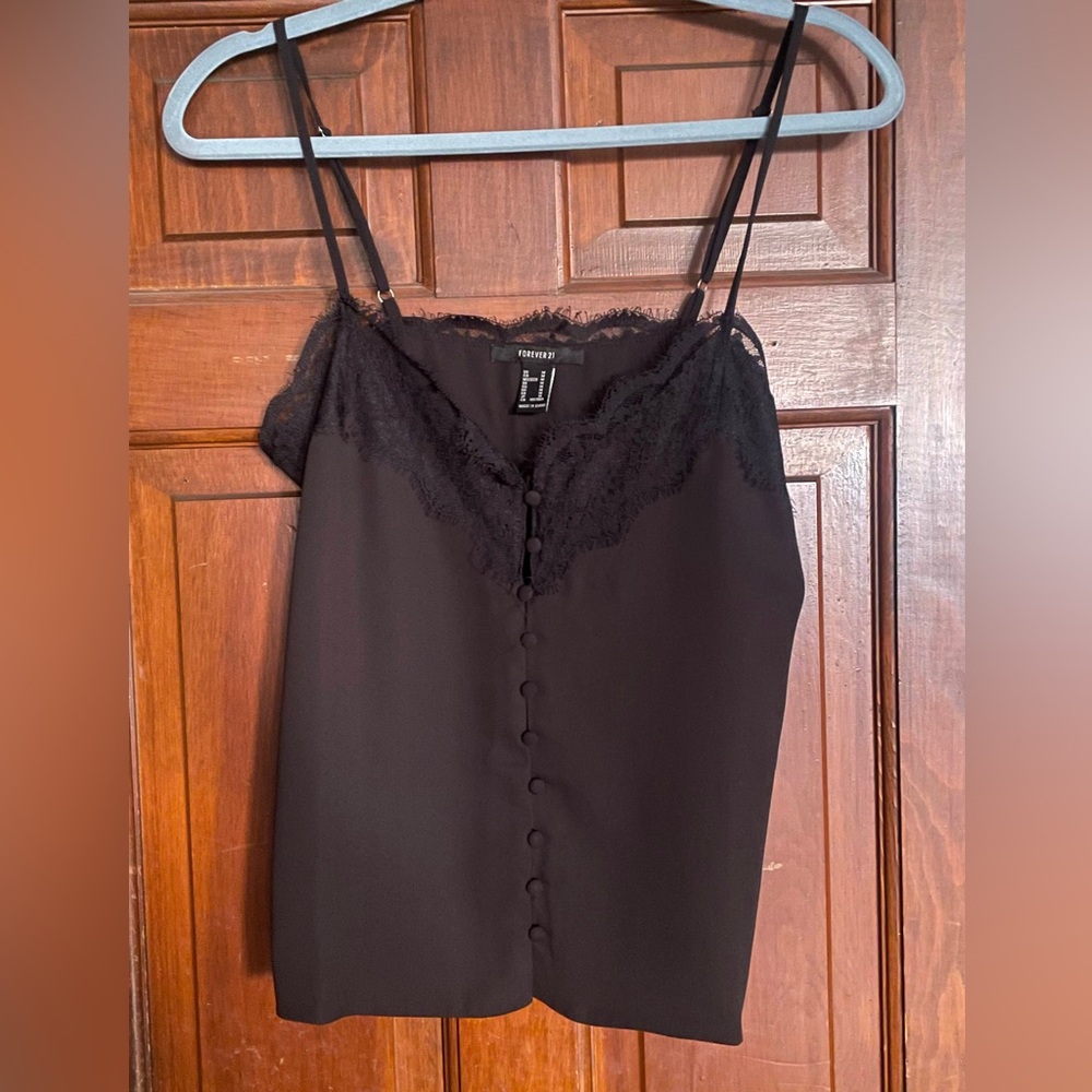 Black lace cami top
